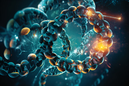 DNA gene helix spiral molecule structureの素材