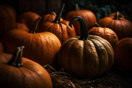 A lot of mini pumpkin. Pumpkin background, Halloween conceptの素材