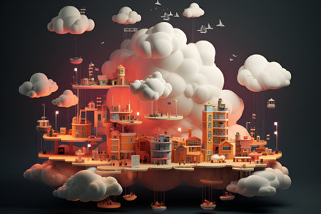 Abstract creative concept of business clouds. Technology, global conceptの素材