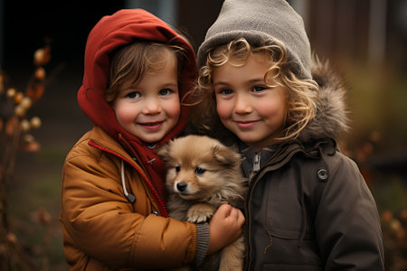 National Hugging Day. The little children hugging with loveの素材