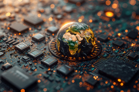 global electronics, world market concept. Worldwide business.の素材