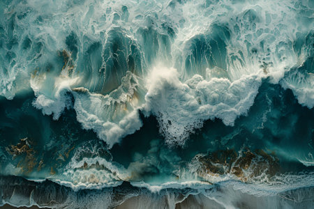 Stormy ocean, beautiful nature view and dangerous situationの素材