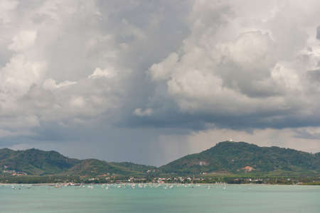 A lot of yachts in Chalong bay. Big Buddha view.  Phuket, Thailandの写真素材