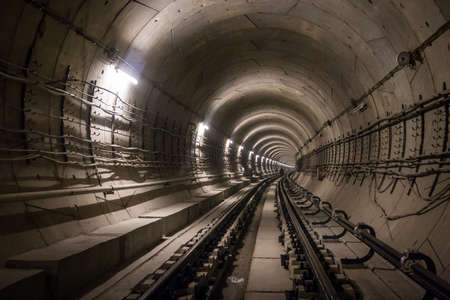 Subway tunnel under construction. Metropolitan transportation. Ukraineの写真素材
