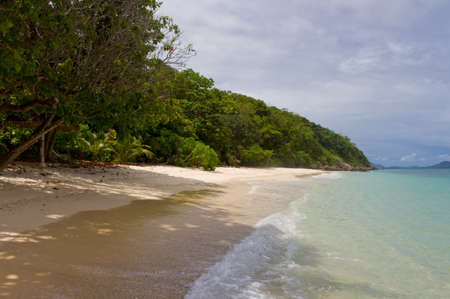 Beautiful tropical beach with no people. Lost paradise beach on island in Andaman seaの写真素材
