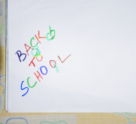 Back to School written on white paper.の写真素材