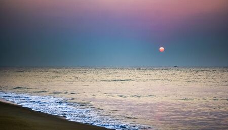 Sunrise time during traveling for refreshing mind and soul apart from fun to the seashore Beach around Asia, India. Odisa, India, very popular in eastern India.のeditorial素材