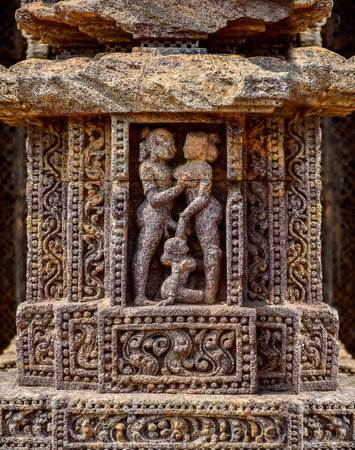 Traveling to the world heritage site Konark temple of Odisha, India, near Puri,11th February 2020.のeditorial素材