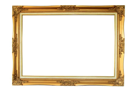 Wooden frame over white backgroundの写真素材