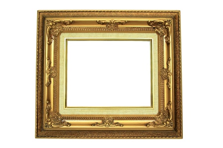 Wooden frame over white background の写真素材