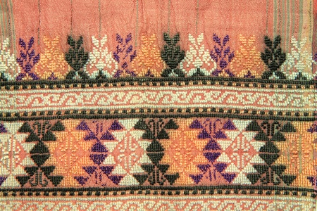 Colorful Thai style handmade fabric patternの写真素材
