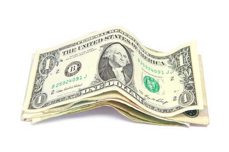 US dollars on white background 