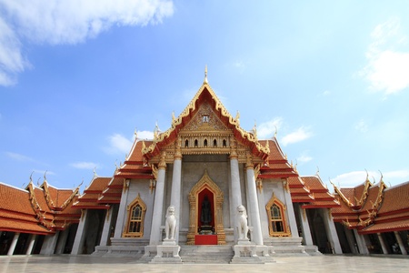 Marble temple at Wat Benchamabophit in Bangkok,Thailand の写真素材