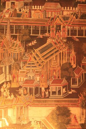 Traditional Thai style painting のeditorial素材
