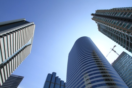 Modern buildings on blue sky background 