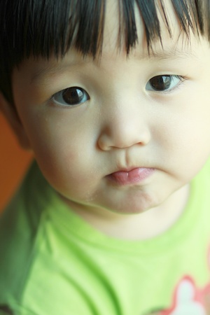 Closeup portrait of cute baby boy 