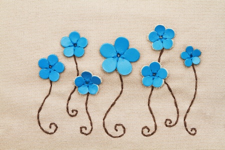 Embroidery pattern on fabric 