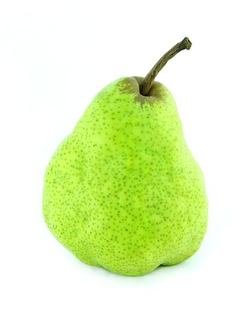 Ripe pear fruits isolated on white backgroundの写真素材