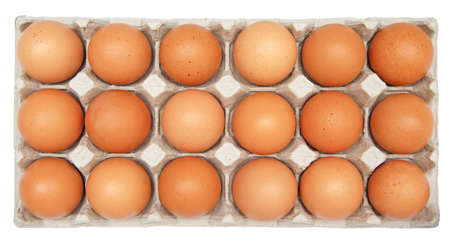 Top view of eggs in paper container