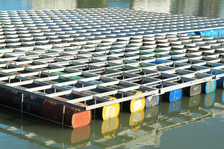 Metal pier under constructionの写真素材