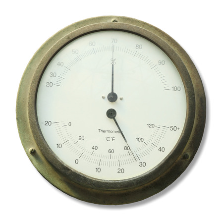Old circle thermo-hygrometerの写真素材