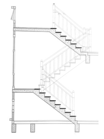 House plan - Section cut of stairの写真素材