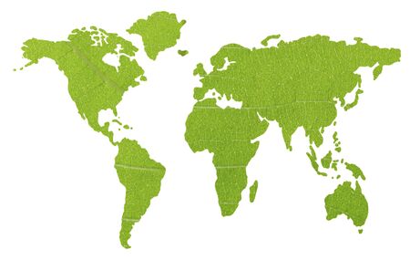Green Global map isolated on white backgroundの写真素材