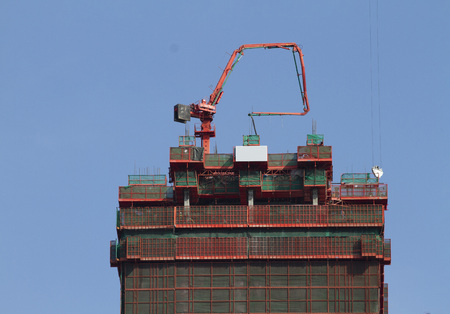 High-rise building under constructionの写真素材