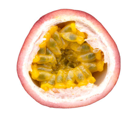 Passion fruit isolated on white backgroundの写真素材
