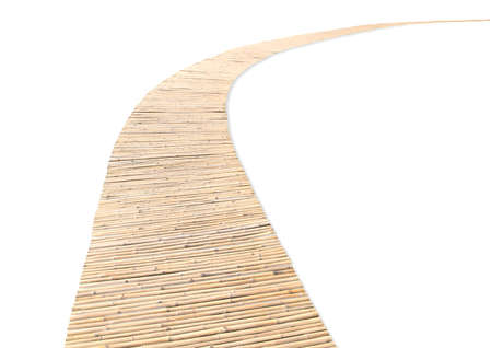 Perspective of bamboo wood background isolatedの写真素材