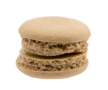 Brown macaroon isolation on white backgroundの写真素材