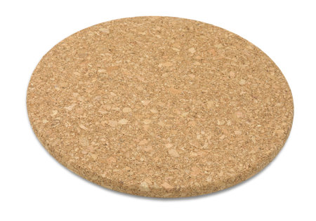 Cork plate isolated on white backgroundの写真素材