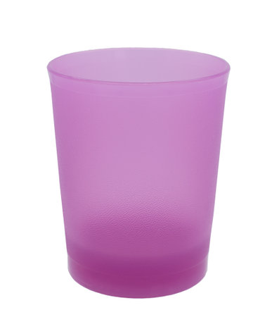 Purple cup isolated on white backgroundの写真素材