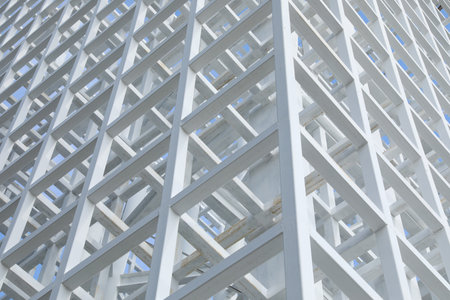 White Steel beam construction background.の写真素材