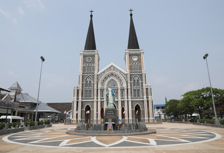 CHANTABURI THAILAND - 17,Apr, 2023 : Catholic church of Maephra Patisonti Niramon located in Chantaburi province Thailand.のeditorial素材