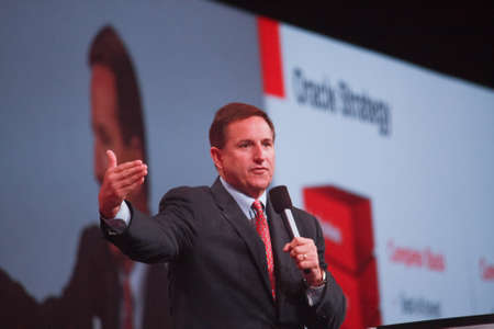 SAN FRANCISCO, CA, OCT 3, 2011 - Oracle president Mark Hurd makes speech at Oracle OpenWorld...