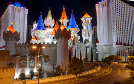 LAS VEGAS, NV -  APRIL 10: Excalibur Hotel and Casino on April 10, 2011 in Las Vegas, Nevada. Its owner - MGM Resorts reported strong net revenue gain of 43% to $2.23 billion in third quarter 2011のeditorial素材