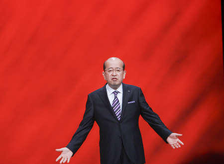 SAN FRANCISCO, CA, SEPT 30, 2012 - Fujitsu Senior Vice President Noriyuki Toyoki makes speech at Oracle OpenWorld conference in Moscone center on Sept 30, 2012 in San Francisco, CAのeditorial素材