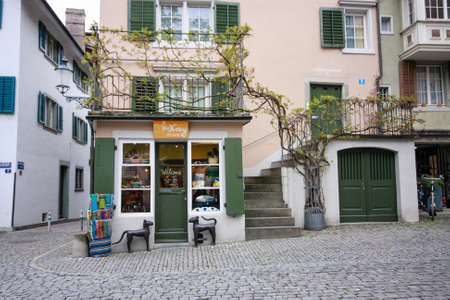 ZURICH, SWITZERLAND - APRIL 19, 2014: Lea Kray Joyjewels boutique in Zurich on April 19, 2014. Lea Krayenbuhl running her shop to promote African art and textiles products for European consumersのeditorial素材