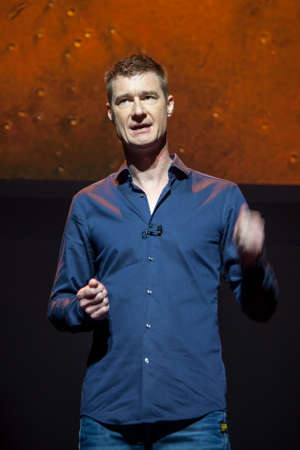 BARCELONA, SPAIN  NOVEMBER 11, 2015: SAP Executive Vice President Bjoern Goerke delivers an address to SAP TechEd 2015 conference on November 11, 2015 in Barcelona, Spainのeditorial素材