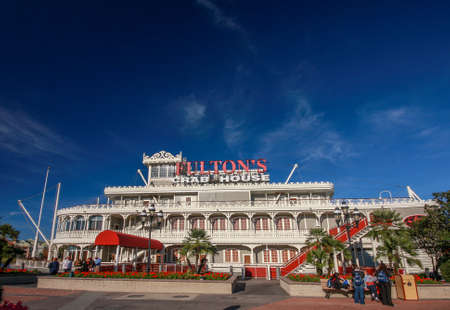 ORLANDO, FLORIDA â JANUARY 15, 2012: Iconic paddle boat restaurant Fulton's Crab House at Downtown Disney in Orlando on January 15, 2012. Afterwards it was renamed to Paddlefish.のeditorial素材