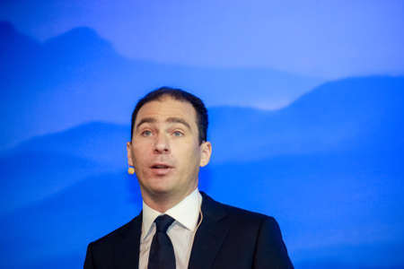 MOSCOW, RUSSIA - MAY 17, 2011: SAP Russia CEO Vladislav Martynov make speech at SAP Forum 2011 conference on May 17, 2011 in Moscow, Russia.のeditorial素材