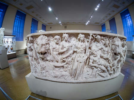 MOSCOW, RUSSIA - JAN 14, 2020: Ancient Greek hall of Pushkin State Museum of Fine Arts on Jan 14, 2020 in Moscow, Russia.のeditorial素材