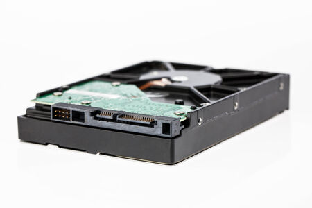 Sata hard disk drive on white background