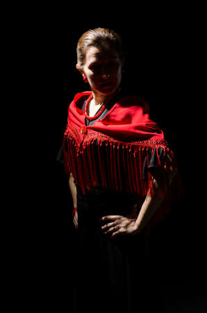 Dramatic portrait of a flamenco dancerの写真素材