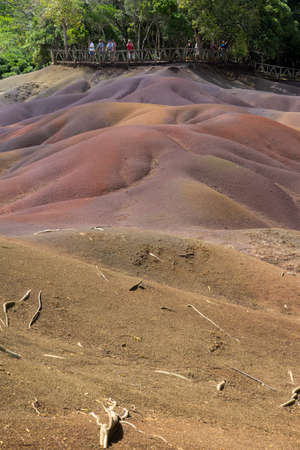 The seven colored earth is a volcanic geological phenomenon resulting in seven colours of earth.の写真素材
