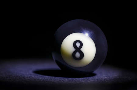 Glossy ball for billiards on black backgroundの写真素材