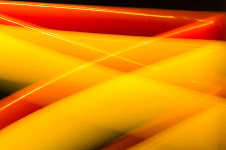 Long exposure photography drawing with light the movement of colored ballsの写真素材