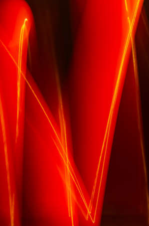 Long exposure photography drawing with light the movement of colored ballsの写真素材