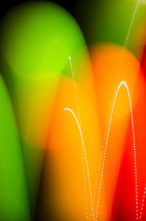 Out of focus background. Light Painting with balls. Abstract photography.の写真素材